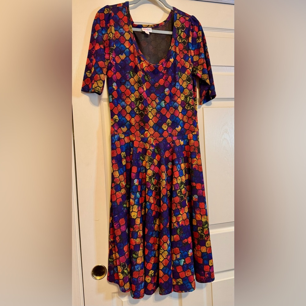 LuLaRoe Colorful Nicole Dress 3XL